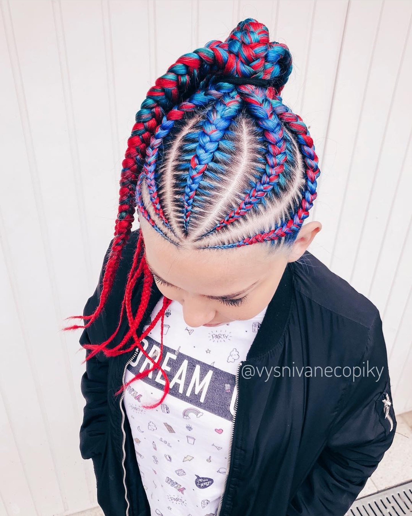 braidy do copu blue red